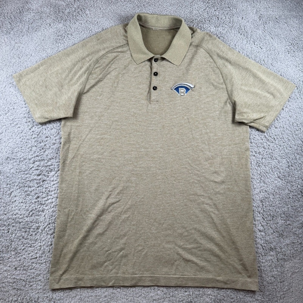 Lululemon Mens Polo Shirt XL Short Sleeve Green Stretch Performance *Logo